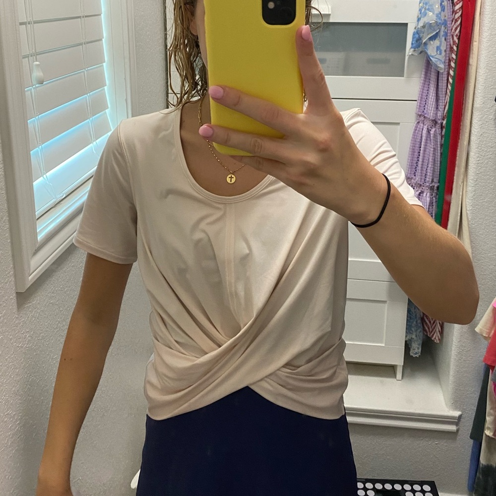Cream cross top LULU